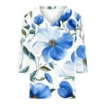 thumbnail image 4 of YUGYXL Plus Size Tshirts for Women 3/4 Length Sleeve Tops Cute Flower Graphic Tees Fashion V Neck Soft Comfy Shirts Sales Multicolor XXL, 4 of 4