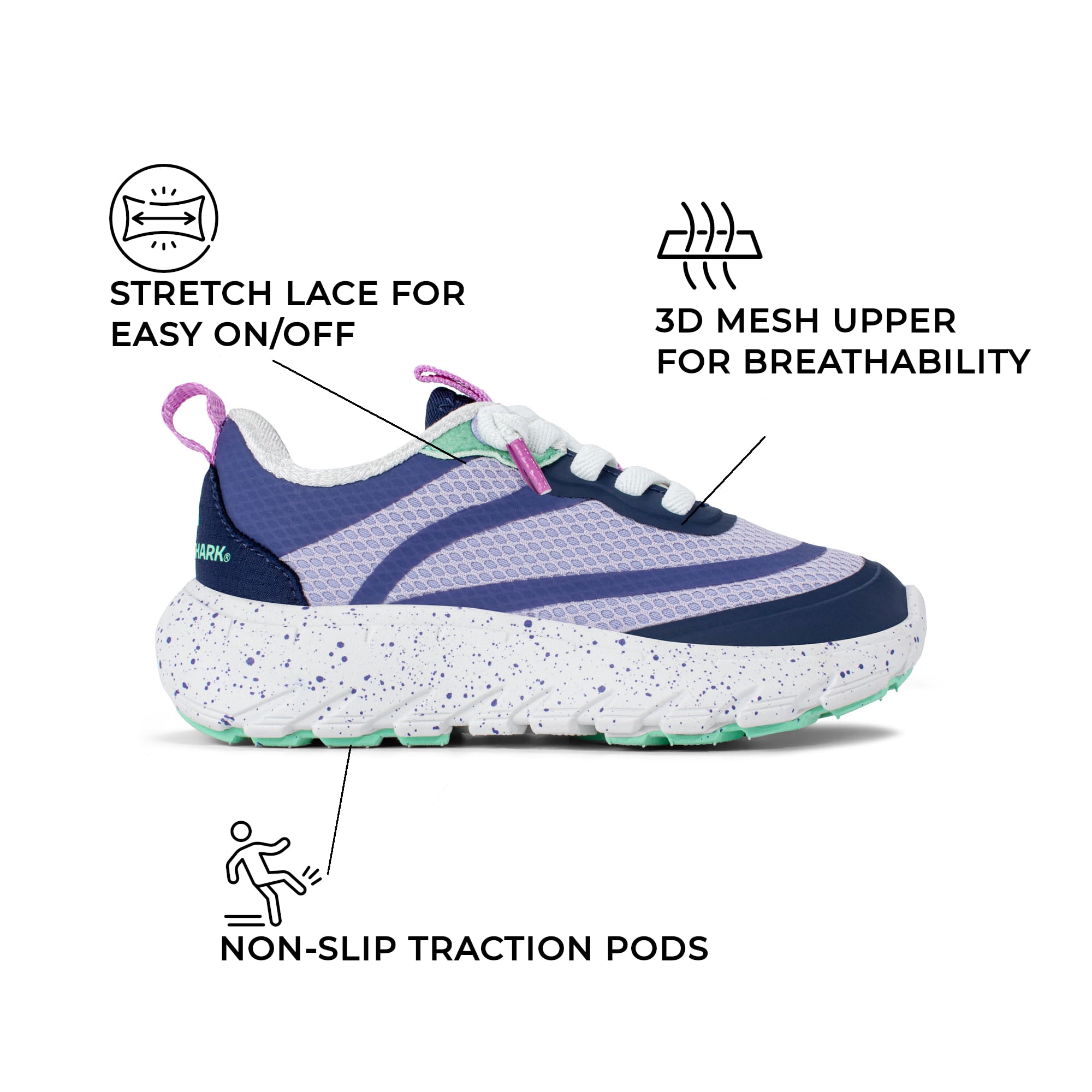 Rugged Shark Kids Trek Sneakers