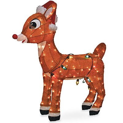Product Works 60587 Christmas Lawn Decoration 3 D Lighted Rudolph