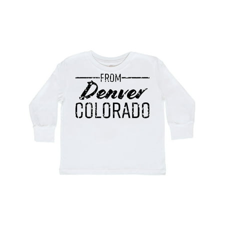 

Inktastic From Denver Colorado in Black Distressed Text Gift Toddler Boy or Toddler Girl Long Sleeve T-Shirt
