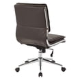 thumbnail image 6 of Pemberly Row Armless Mid Back Manager's Faux Leather Chrome Base Chair- Espresso, 6 of 7