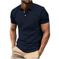 thumbnail image 2 of Birdeem Chemises pour Hommes Mode Décontractée Couleur Unie Poche Zippée Bouton Manches Courtes Col Rabattu Blouse, 2 of 12