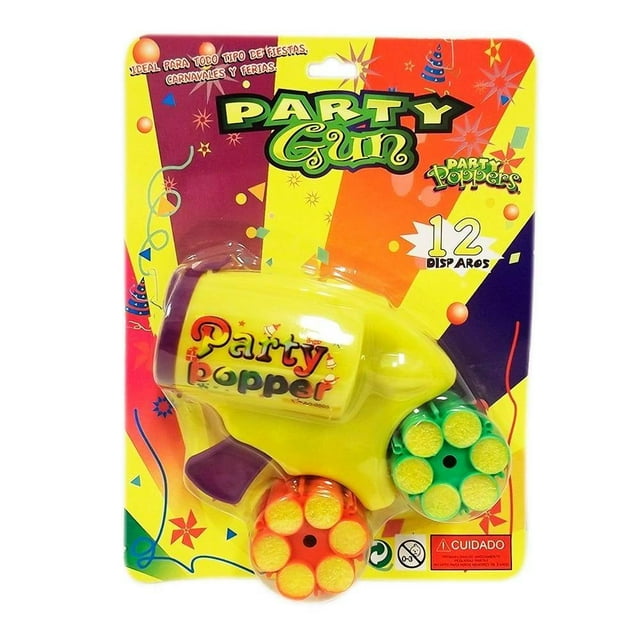 Lanzador de confeti Party Poppers metalizado 12 disparos 3 pzas
