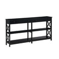 thumbnail image 4 of Convenience Concepts Oxford 2 Drawer 60 inch Console Table with Shelves, Black, 4 of 7