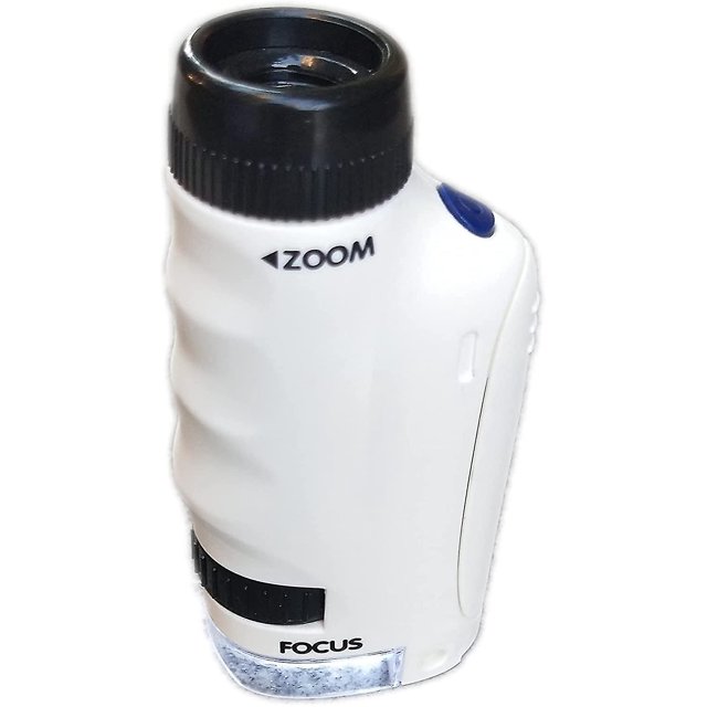 Microscopio de bolsillo para niños adultos, micro óptico portátil 60x-120x, 11 Afortunado Sencillez