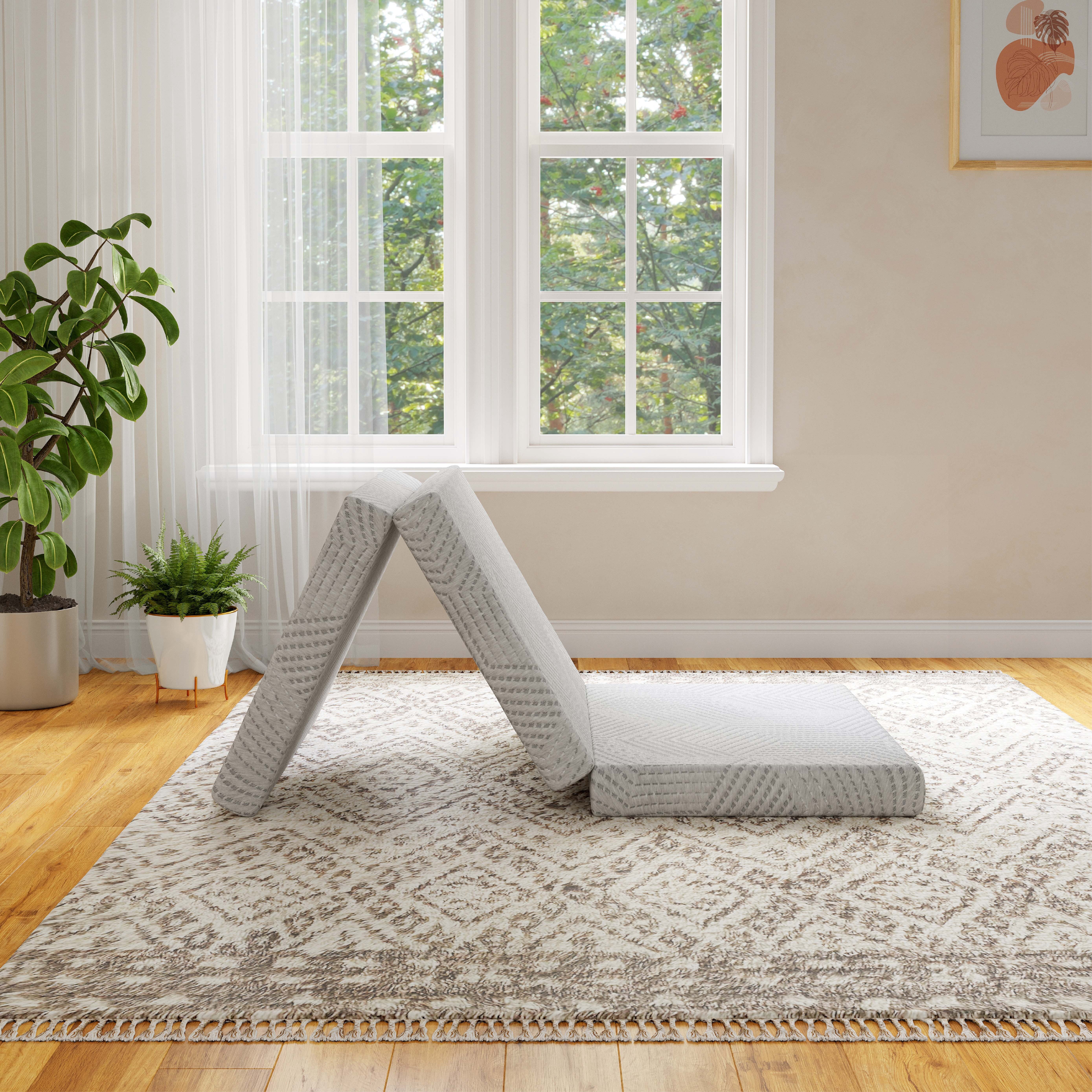 EGOHOME 4" Tri-folding Memory Foam Mattress, Single