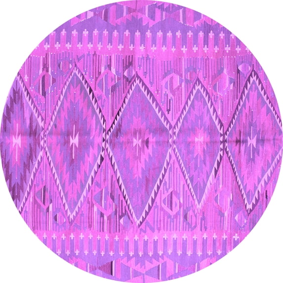 Ahgly Company Indoor Round Southwestern Purple Country Area Rugs, 6' Round