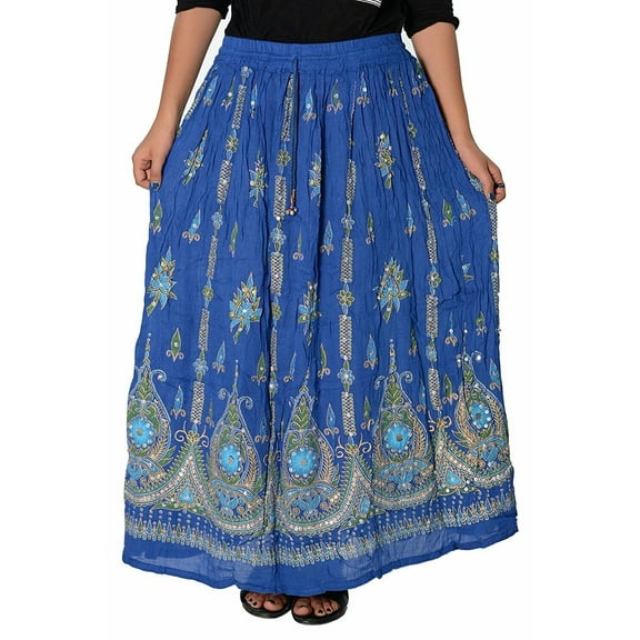 Indian Womens Bollywood Ankle Length Sequined Long Skirts in...