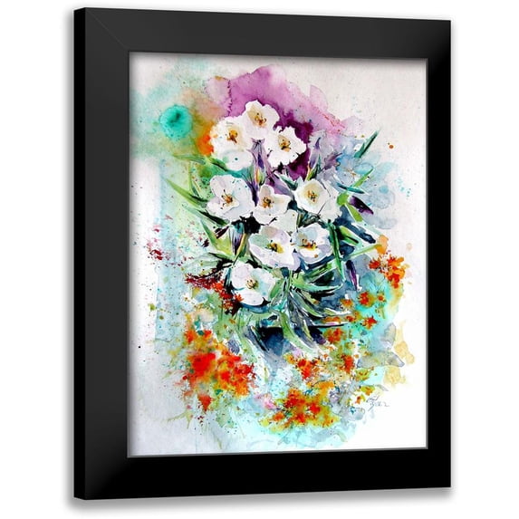 Kovacs, Anna Brigite 19x24 Black Modern Framed Museum Art Print Titled - White Flowers