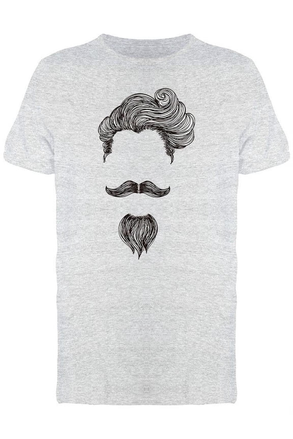 Bearded Hipster With Mustache T-Shirt Men -Image by Shutterstock, Male Medium
