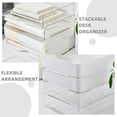 thumbnail image 2 of Masteelf 4Pcs Clear Stackable Desk Organizer Plastic Letter Trays Rectangular Paper Holder for Office Desktop White, 2 of 6
