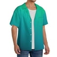 thumbnail image 4 of Cauagu Green Turquoise Teal Men's Short Sleeve Button Down Hawaiian Shirt for Men Bowling Shirts Casual Summer Beach Shirt,XX-Large, 4 of 6