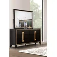 thumbnail image 3 of Modern Panel Headboard Queen Size Bed Dresser Mirror Nightstands Chest 6pcs Bedroom Furniture Espresso Solidwood, 3 of 10