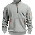 thumbnail image 3 of Vividxx Sweatshirts For Men Fall Winter Stand Collar Half Zipper And Multiple Pockets Fashion, 3 of 4