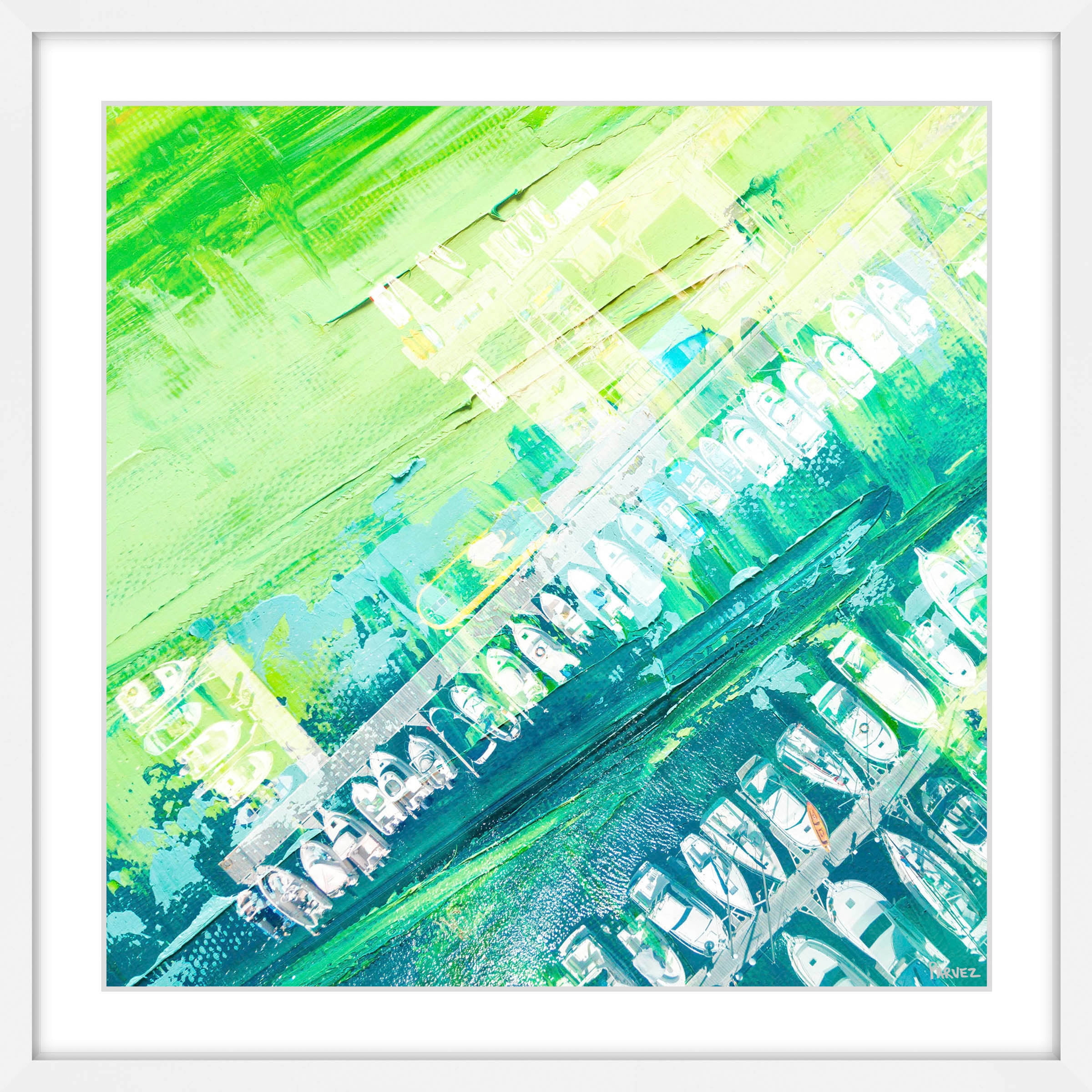 "Green Haze" Framed Painting Print