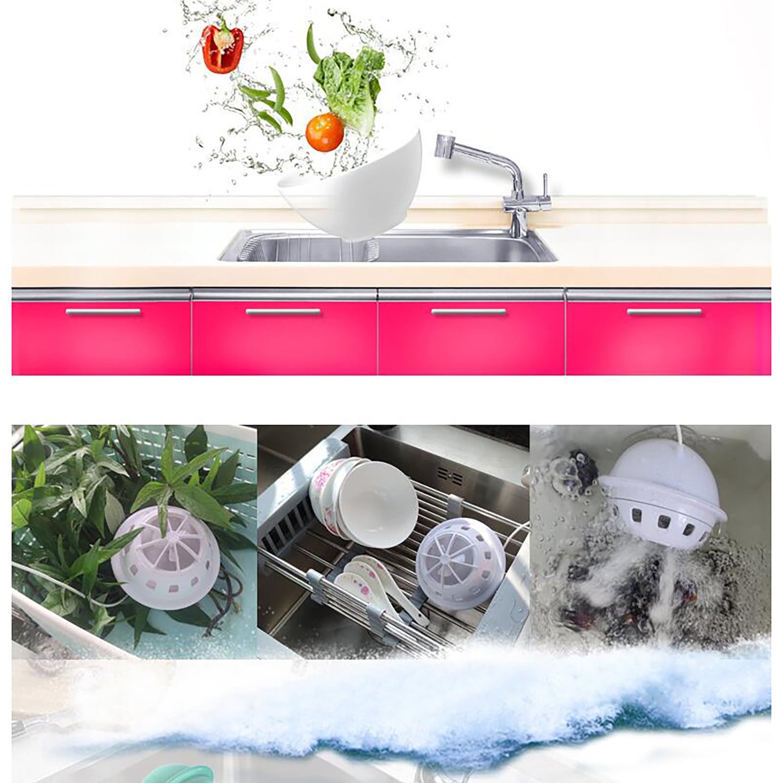 VerPetridure Portable Ultra Vibration Cleaner Fruit Washer Mini Dishwasher