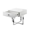 thumbnail image 6 of Posh Living Mano 1-Drawer Stainless Steel Base End Table in White/Chrome, 6 of 10