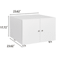 thumbnail image 4 of Office Furniture Copier Cabinet, 2 Door Steel Copier Stand Mobile Pedestal with Lockable Wheels, File Printer Stand for Home Office Garage Gym School, Easy Assembly, White, 4 of 9