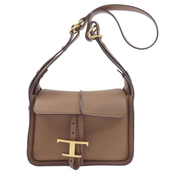 Pre-Owned Tod's T-Timeless Flap Shoulder Bag, Calfskin, Women's