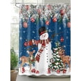 thumbnail image 2 of Navy Blue Christmas Shower Curtain Set, Waterproof Shower Curtains for Bathroom, Snowman Xmas Tree Ball Elk Snowflake Washable Fabric Cloth Bath Curtain for Bathtub Decoration with Hooks 66x72 Inches, 2 of 6