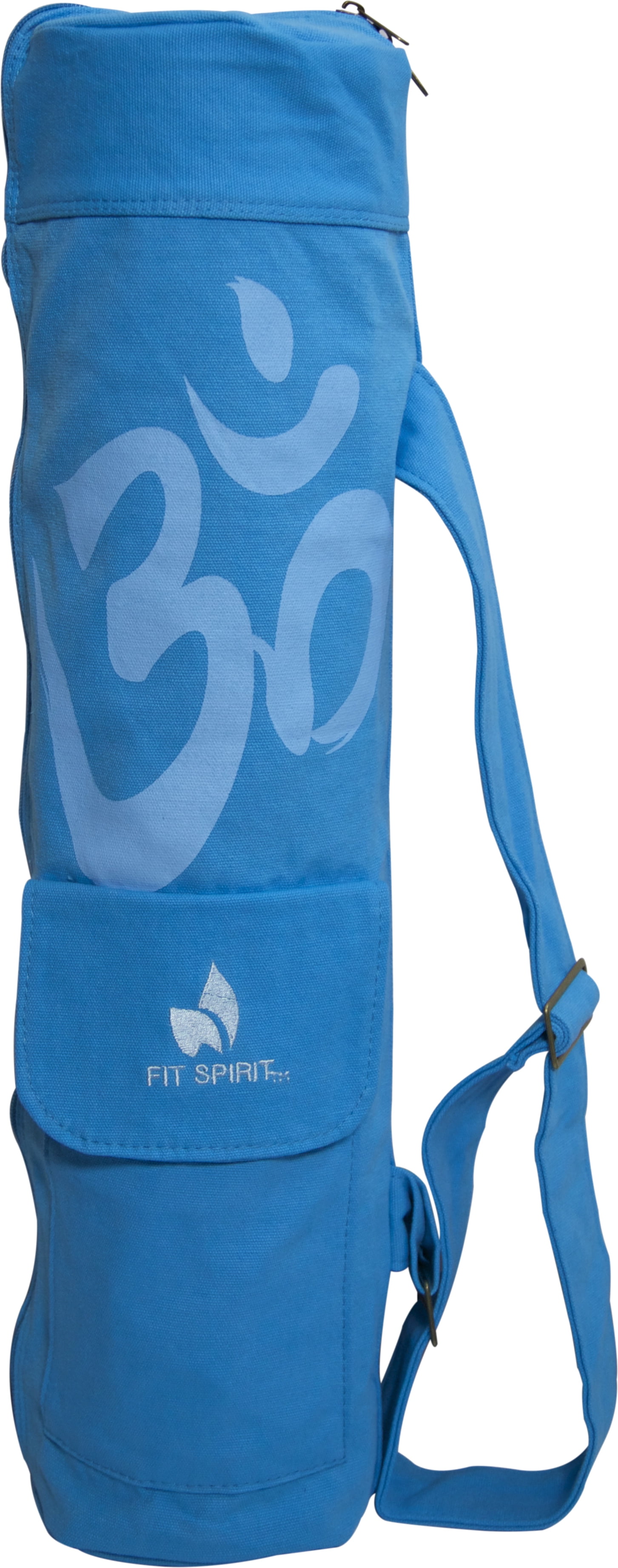 Fit Spirit® OM Exercise Yoga Mat Bag w/ 2 Cargo Pockets – Blue ...