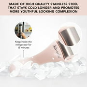 Kitsch Stainless Steel Facial Ice Roller, Self Care Essentials, Face Roller for Home Use (Pink)