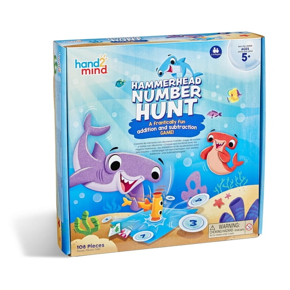 hand2mind Hammerhead Number Hunt! Math Board Game, Educational Games, Math Toys