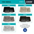 thumbnail image 4 of 32" x 19" Quartz Kitchen Sink, Double Bowl Sink, Drop-in Sink, Undermount Sink, Granite Kitchen Sink, Galaxy Beige Kitchen Sink, with Steel Grid, Basket Strainer and Flange Lexicon Platinum LP-4060-B, 4 of 10