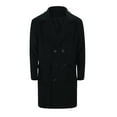 thumbnail image 5 of QHFBli Oversized Mens Trench Coat Men's Fall Double Trench Coat with Lapel Pocket and Belt for Black XL, 5 of 7
