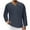 Navy, variant on Qingpeng Mens Cotton Shirt Long Sleeve V Neck Shirts Solid Casual Loose Tee Shirt