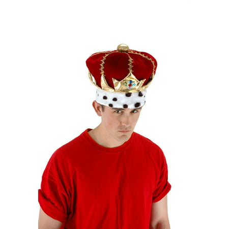 Royal King Red Crown Adult Costume Hat