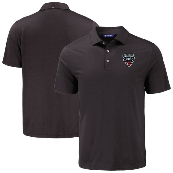 Men's Cutter & Buck Black D.C. United Coastline Epic Comfort Eco Recycled Polo