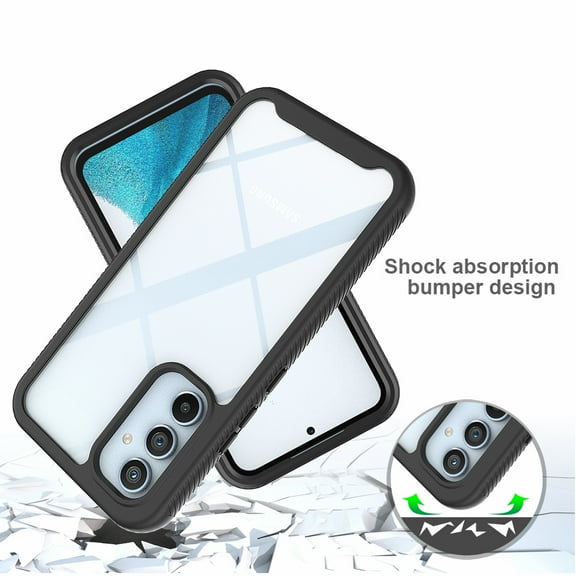 For Samsung Galaxy A54 5G Hybrid Clear Shockproof Dual Layer Protection Hard Rugged PC   TPU Silicone Bumper Frame Back Case Cover fit Samsung Galaxy A54 - Clear Black