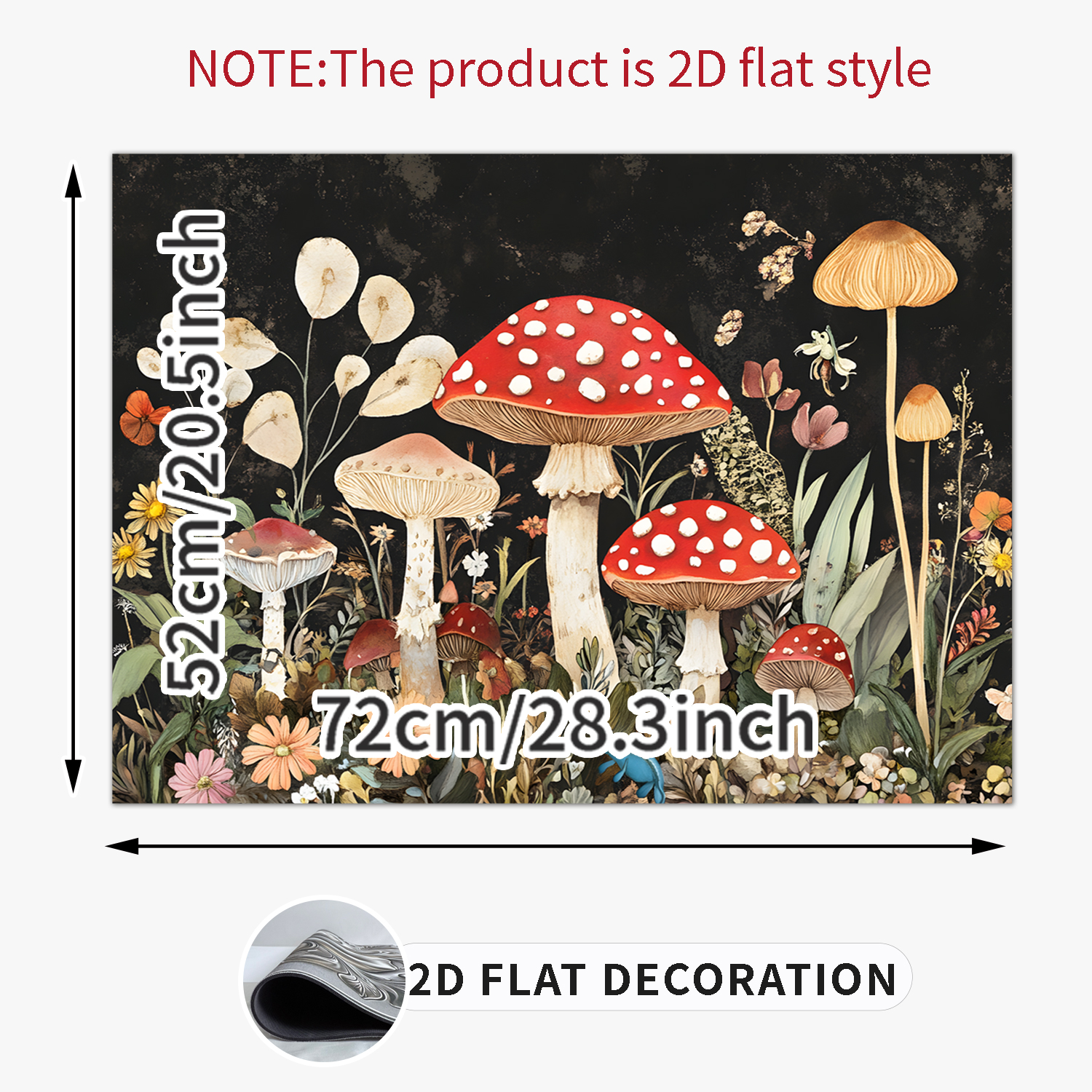 Stove Top Covers for Electric Stove Glass Top Protector Prevents Scratching Expands Usable Space 28''x 20'' Mushrooms and flowers
