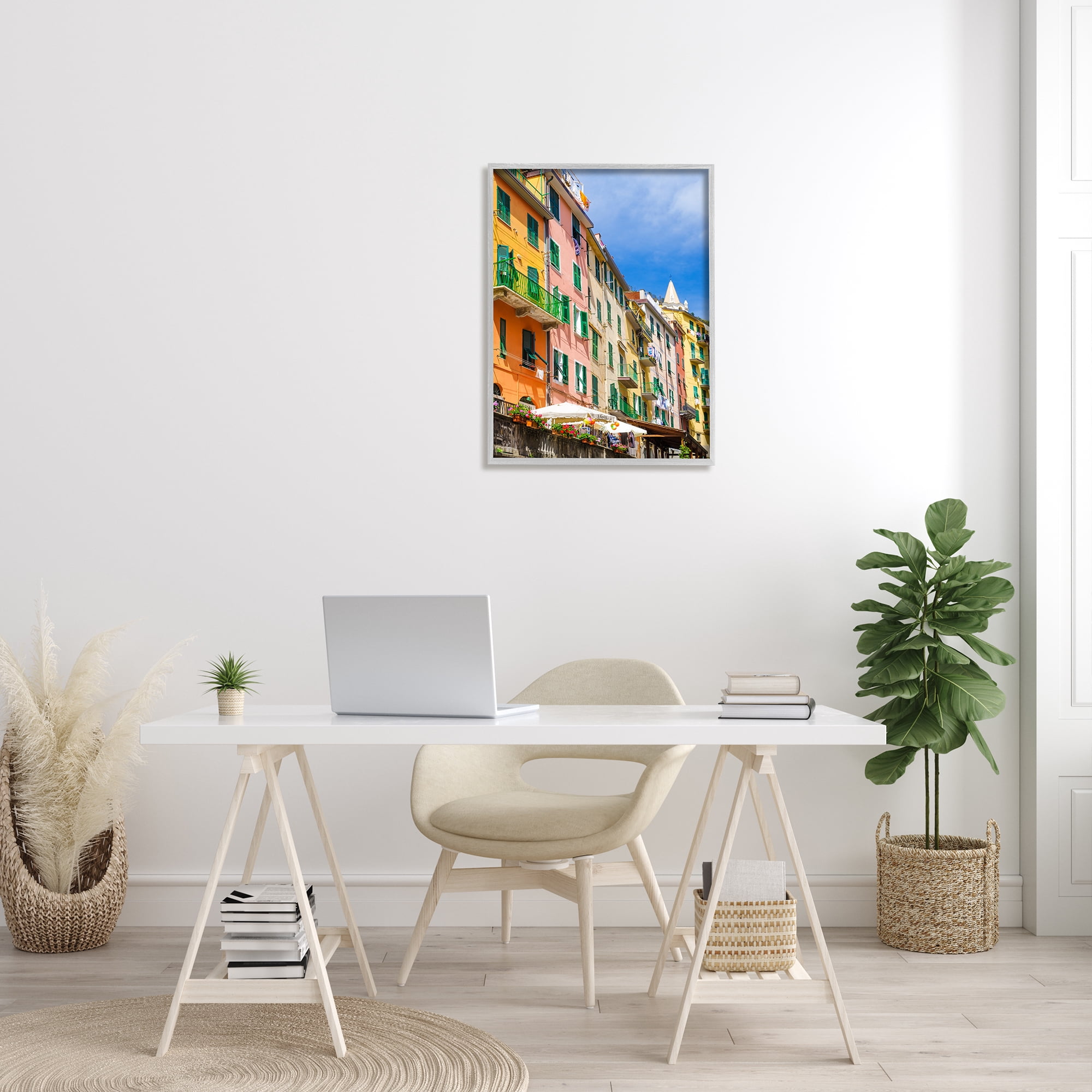 Stupell Urban Neighborhood Architecture Buildings Town & City Photography Gray Framed Art Print Wall Art
