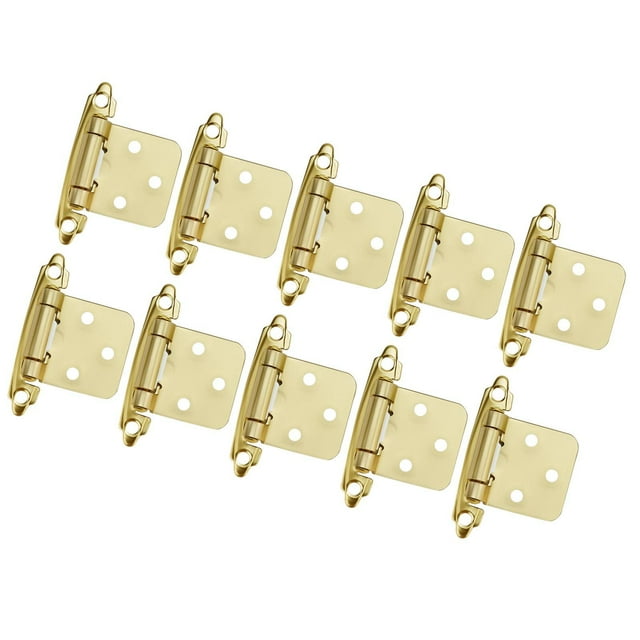 simhoa 10 Pieces Cabinet Door Hinges Cold Rolled Steel Furniture Hardware Accessory Gold