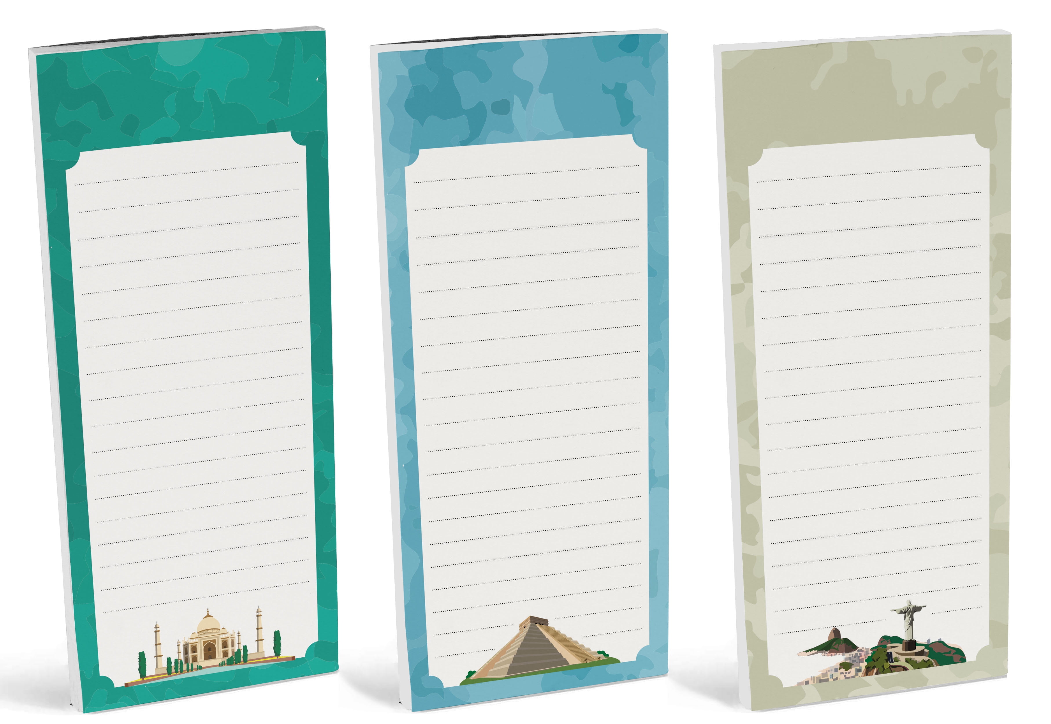 Inkdotpot Pack of 3 Magnetic Fridge To-Do List Notepads- Magnetic Memo Pads For Refrigerator-(50 Sheets Each)-TD