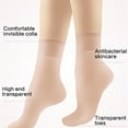 thumbnail image 4 of Huhudde 5 Pairs Women's Super Thin Sheer Nylon Stockings Breathable Everyday Wear See Through Ankle High Socks for Formal Casual, 4 of 17