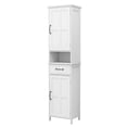 thumbnail image 2 of Benjara 65" Tall Standing Cabinet with 1 Open Shelf- Black Metal Handles- White, 2 of 5
