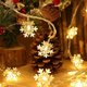 thumbnail image 4 of Guirnalda de luces navideñas con forma de copo de nieve, cadena de luces de hadas de 5 m/10 m, 220 V, para exteriores, para el hogar, bodas, fiestas, decoración de Año Nuevo, 4 of 5