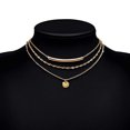thumbnail image 4 of Collar de lentejuelas galvanizadas con tubo de cobre y metal multicapa de estilo europeo y americano, collar de moda simple, 4 of 5