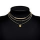 thumbnail image 4 of Collar de lentejuelas galvanizadas con tubo de cobre y metal multicapa de estilo europeo y americano, collar de moda simple, 4 of 5