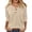 Z21Khaki, variant on Women's Casual Henley T Shirt 3/4 Sleeve Button V Neck Solid Color Loose Fit Top Light Brown M