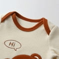 thumbnail image 3 of Newborn Infant Baby Boy Clothes Long Sleeve Romper Pants Headband Hat Outfits Set ( 3-6 Months, Brown), 3 of 6