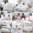thumbnail image 5 of King 4 Piece Bedding Set Country Watercolor Flowers Butterflies Soft Breathable Duvet Cover and Pillowcase, Pastoral Flowers Gradient Duvet Cover Set Bed Sheets for Bedroom Dormitory Guest Room, 5 of 9