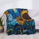 thumbnail image 3 of Balery Starry Night Sunflower Field Manta de Franela con Dibujo, Lujo Ultra Suave y Cálido, Antipelusa y Resistente a las Arrugas para Cama, Sofá, Camping -50"x40", 3 of 6