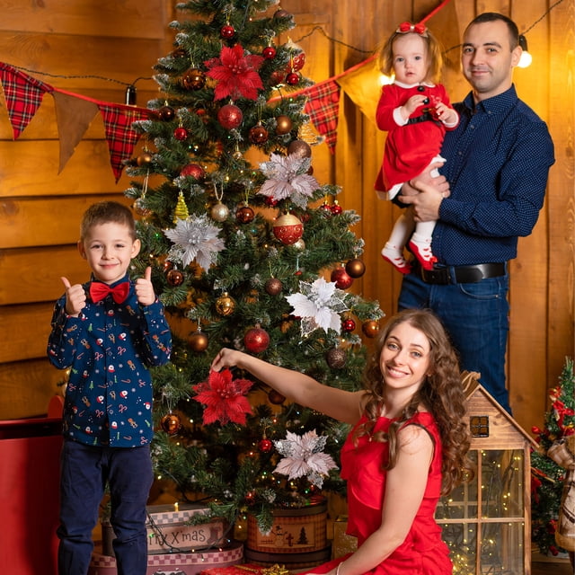 Decoración para Árbol de Navidad Magnolia con Purpurina Navideña onlyliua Regalo Festivo