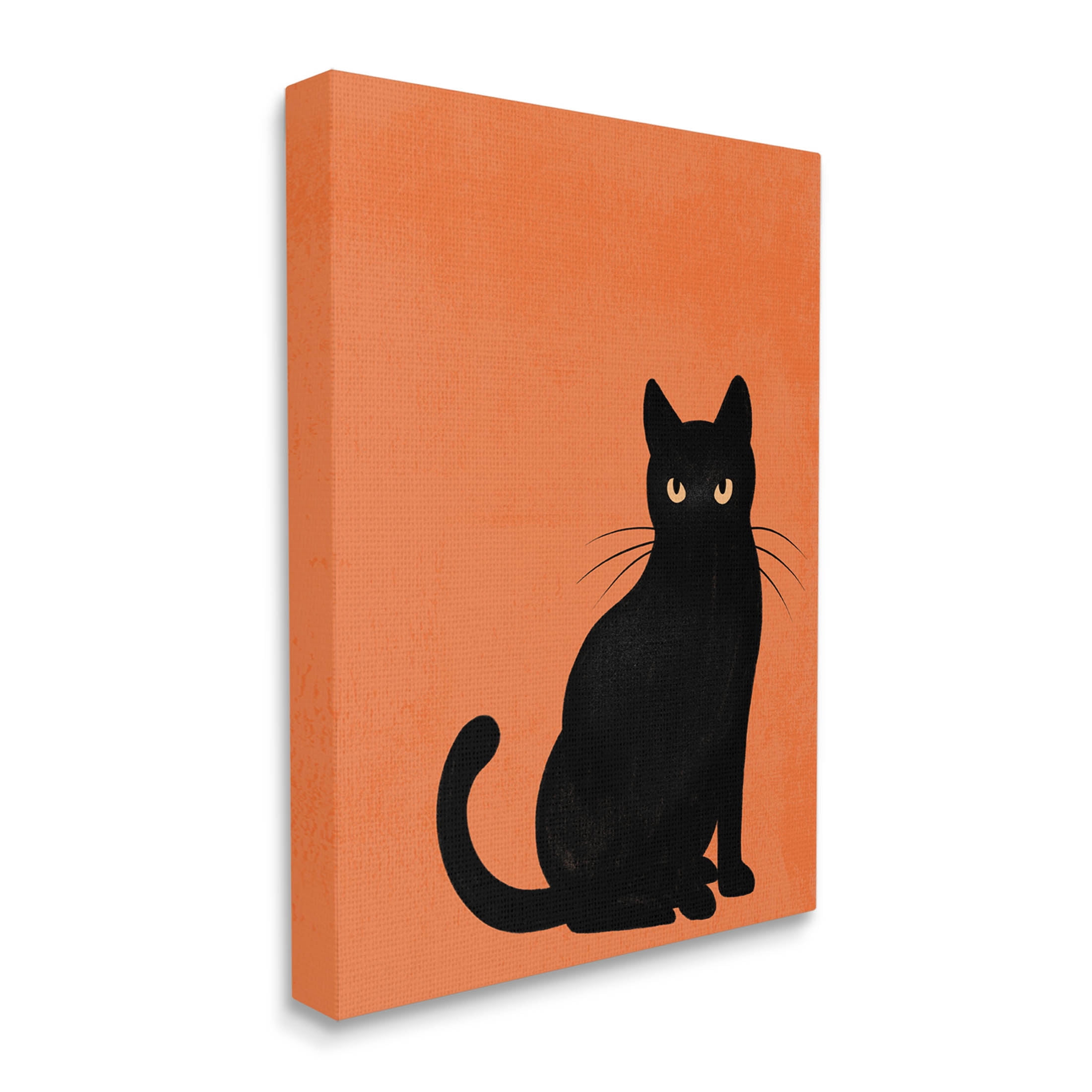 Stupell Industries Bold Black Cat Silhouette Graphic Art Gallery Wrapped Canvas Print Wall Art, Design by Jo Taylor