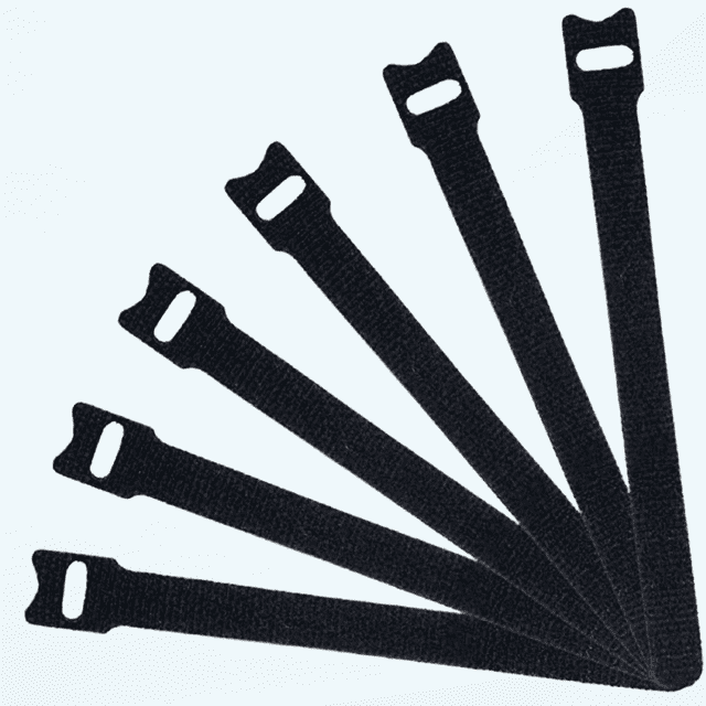 Organizador de cables Brida de velcro Cable de datos Cinta de velcro Cable de alimentación de velcro autoadhesivo Brida de hilo de pescar, reutilizable (50 piezas) Negro