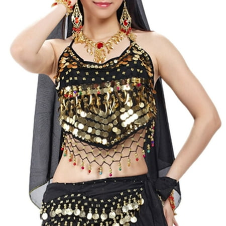 BellyLady Tribal Belly Dance Halter Banadge Bra Top With Pad-Black